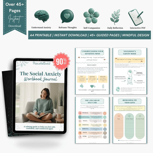 The Social Anxiety Workbook Journal - PeacefulBond
